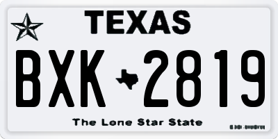 TX license plate BXK2819