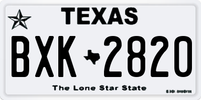 TX license plate BXK2820