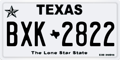 TX license plate BXK2822