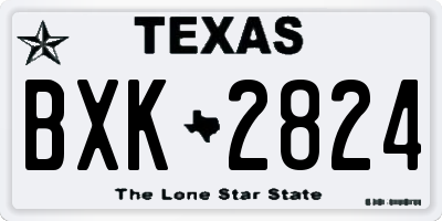 TX license plate BXK2824
