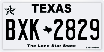 TX license plate BXK2829