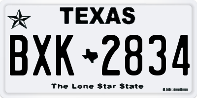 TX license plate BXK2834