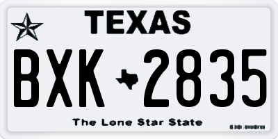 TX license plate BXK2835