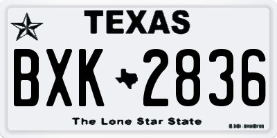 TX license plate BXK2836