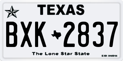 TX license plate BXK2837