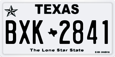 TX license plate BXK2841