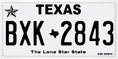 TX license plate BXK2843