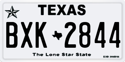 TX license plate BXK2844