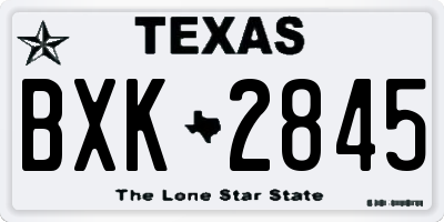 TX license plate BXK2845