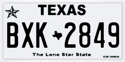 TX license plate BXK2849