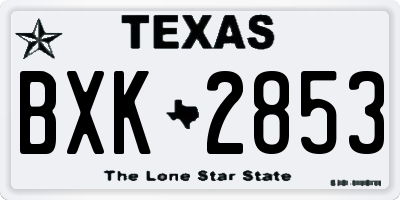 TX license plate BXK2853