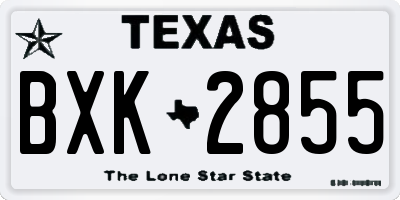 TX license plate BXK2855