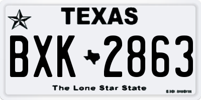 TX license plate BXK2863