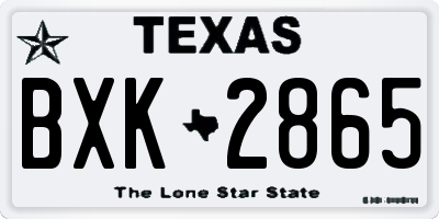 TX license plate BXK2865
