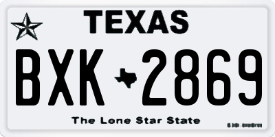 TX license plate BXK2869