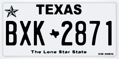 TX license plate BXK2871