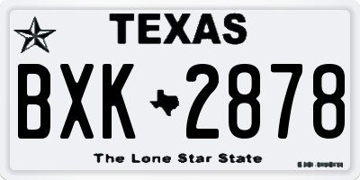 TX license plate BXK2878