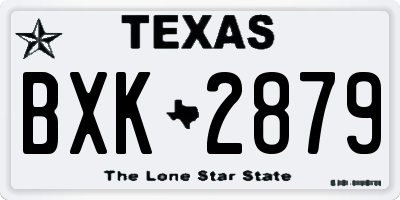 TX license plate BXK2879