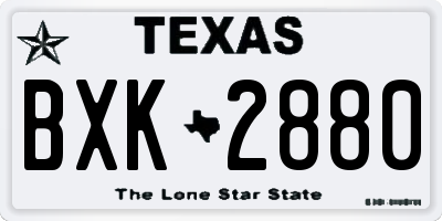 TX license plate BXK2880