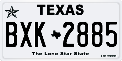 TX license plate BXK2885