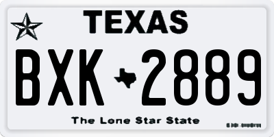 TX license plate BXK2889