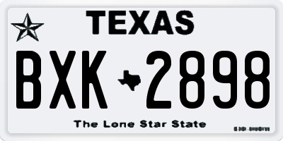 TX license plate BXK2898