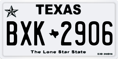 TX license plate BXK2906