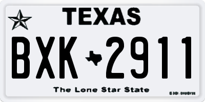 TX license plate BXK2911