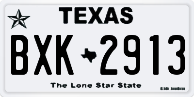 TX license plate BXK2913