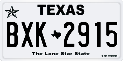 TX license plate BXK2915