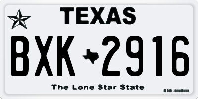 TX license plate BXK2916