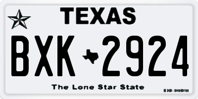 TX license plate BXK2924