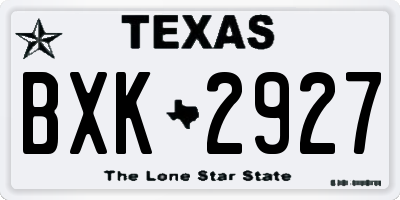 TX license plate BXK2927