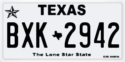 TX license plate BXK2942