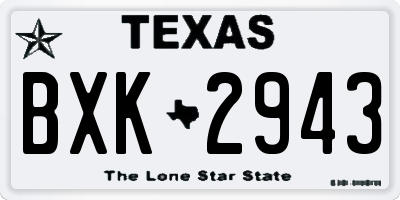 TX license plate BXK2943