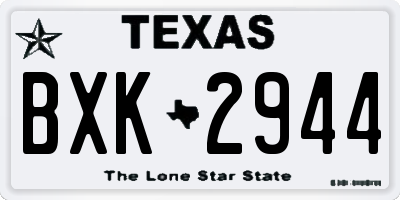 TX license plate BXK2944