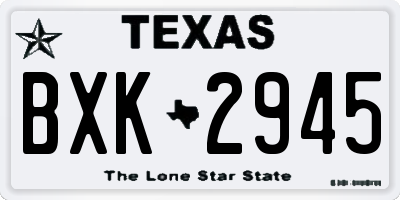TX license plate BXK2945