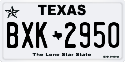 TX license plate BXK2950