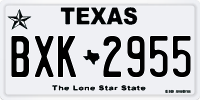 TX license plate BXK2955