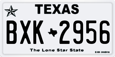 TX license plate BXK2956