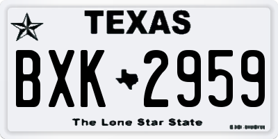 TX license plate BXK2959