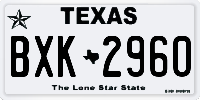 TX license plate BXK2960