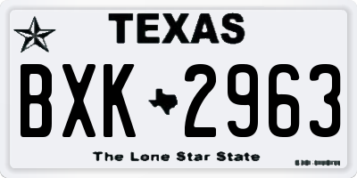 TX license plate BXK2963