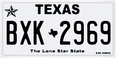 TX license plate BXK2969