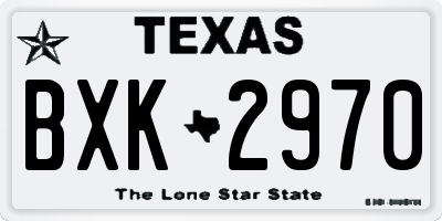 TX license plate BXK2970