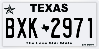 TX license plate BXK2971