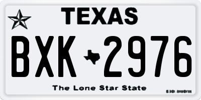 TX license plate BXK2976