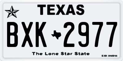 TX license plate BXK2977