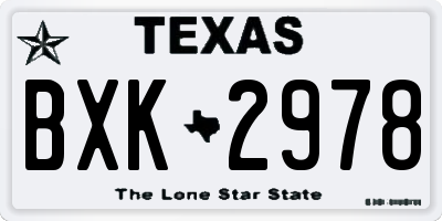 TX license plate BXK2978