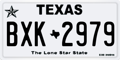 TX license plate BXK2979